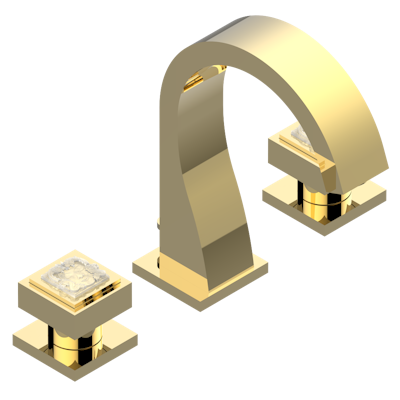 THG Paris Masque De Femme Smooth Metal Widespread Lavatory Set with Drain