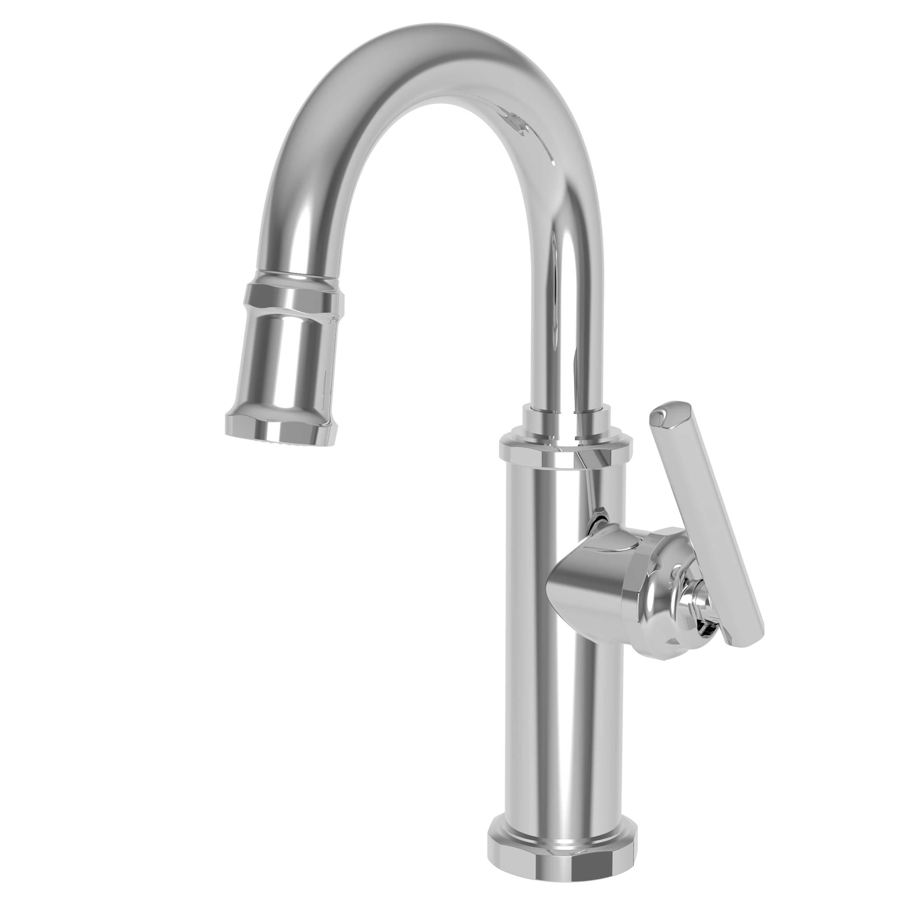 polished chrome pull down faucet