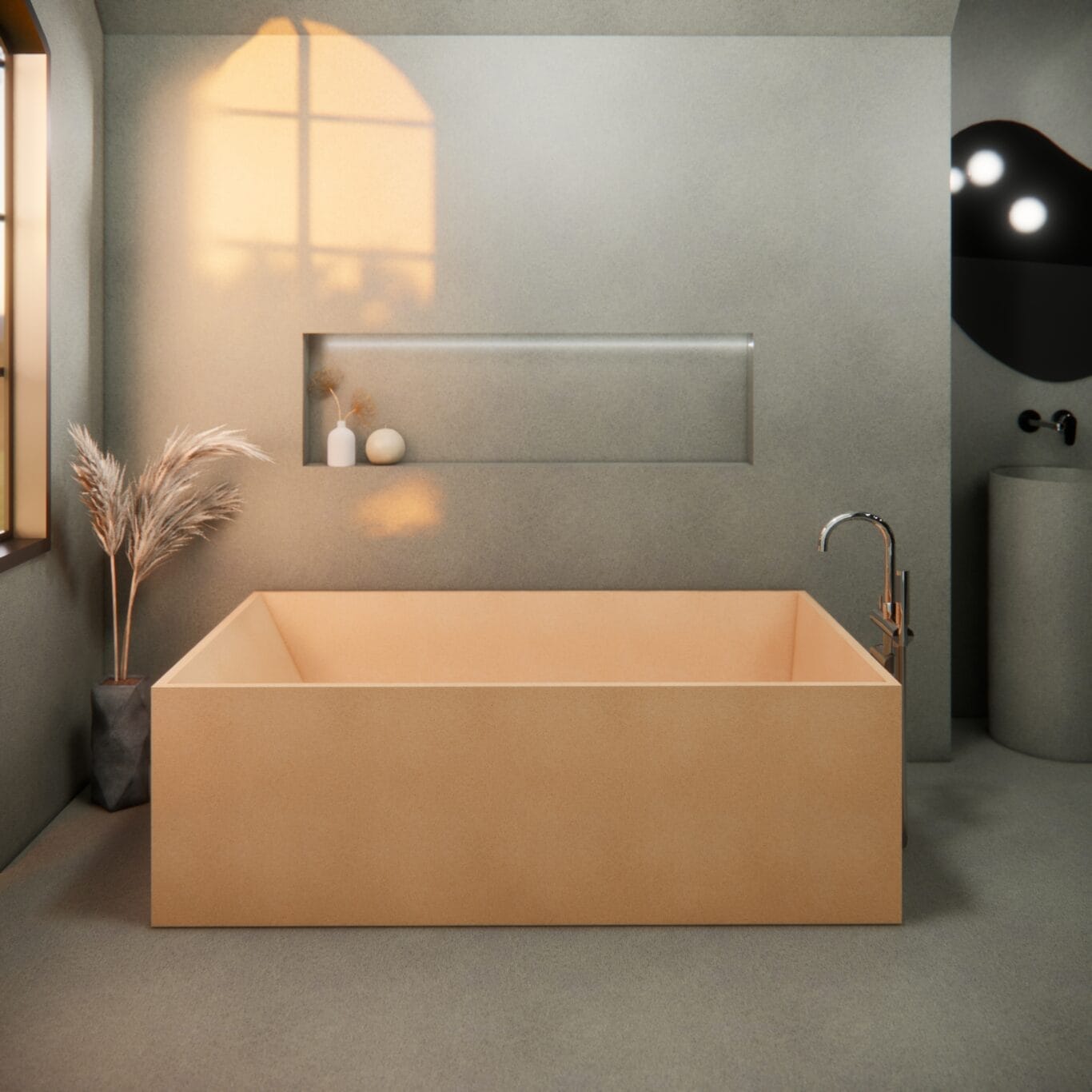 Balux Brek 66 Rectangular Concrete Freestanding Bathtub