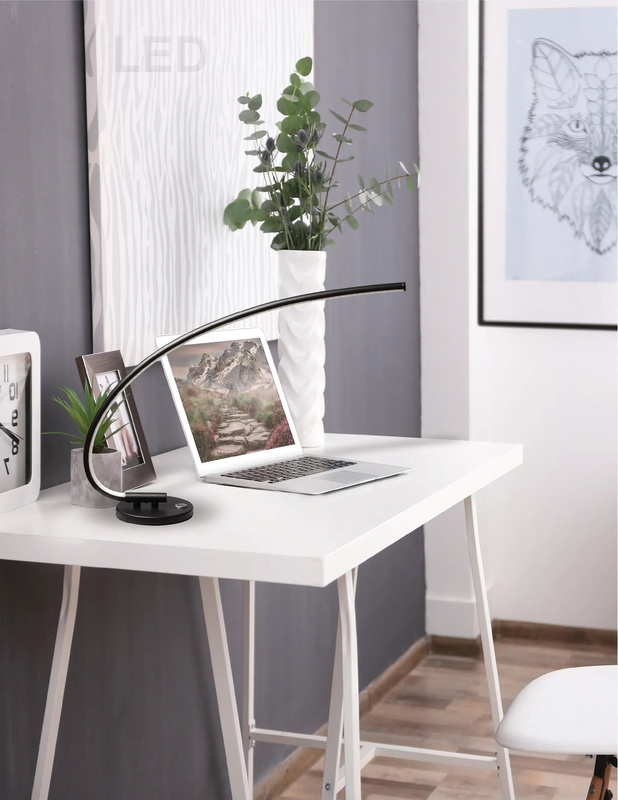 black table lamp