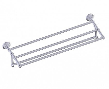 polished chrome towel shelf