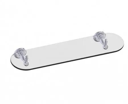 polished chrome glass shelf