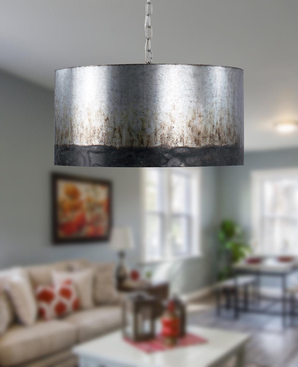 ombre galvanized pendant light