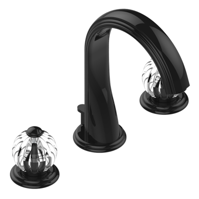THG Paris Mandarine Clear Crystal Widespread Lavatory Set with Drain by THG Paris