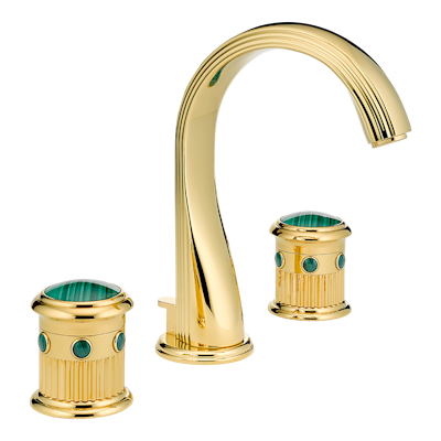 THG Paris Trocadéro Malachite Widespread Lavatory Set with Drain by THG Paris