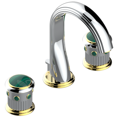 THG Paris Trocadéro Malachite Widespread Lavatory Set with Drain by THG Paris