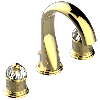 THG Paris Duomo Crystal Widespread Lavatory Set with Drain by THG Paris