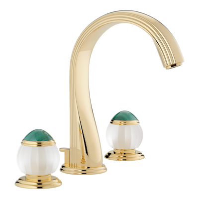 THG Paris Vogue Malachite Widespread Lavatory Set with Drain by THG Paris