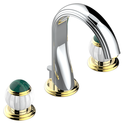 THG Paris Vogue Malachite Widespread Lavatory Set with Drain by THG Paris