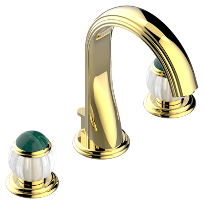 THG Paris Vogue Malachite Widespread Lavatory Set with Drain by THG Paris