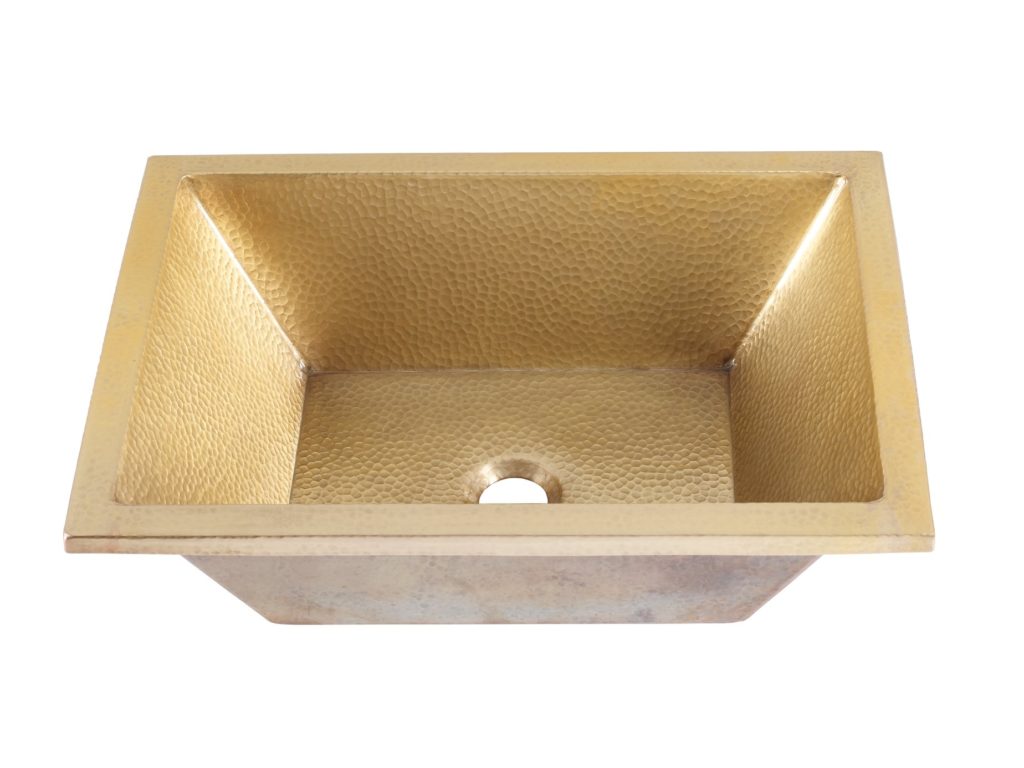 antique satin gold hammered sink