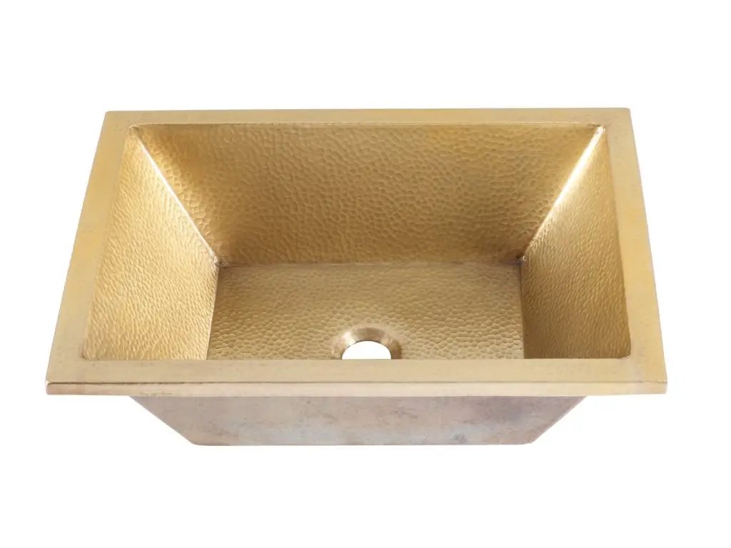 antique satin gold hammered sink