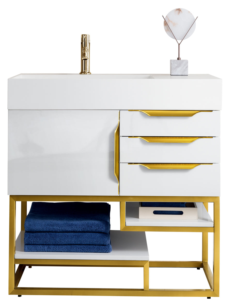James Martin Vanities Columbia 36" Single Vanity Cabinet With Radiant Gold Base