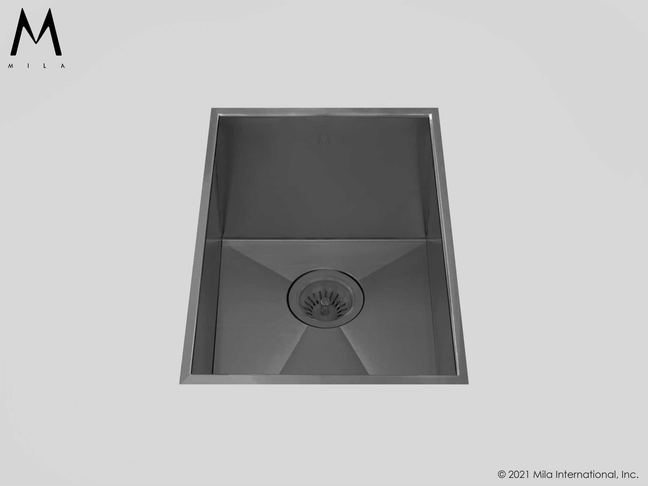 MILA PROFILE Low Profile Single Bowl Flush-Mount 12 x 17.5 Kitchen Sink