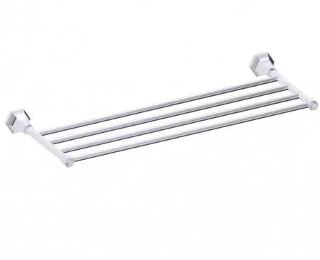 polished chrome towel shelf