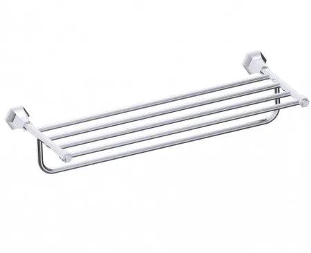 polished chrome towel shelf