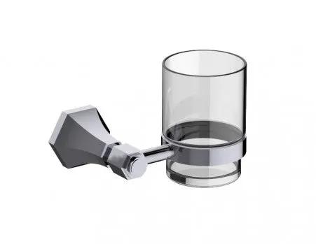 polished chrome tumbler with holder