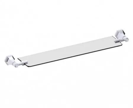 polished chrome glass shelf