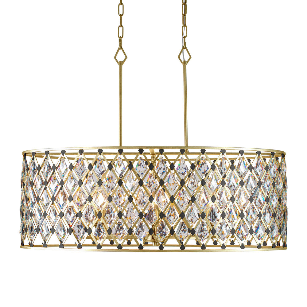 Varaluz Windsor 8-Light Oval Crystal Linear Pendant