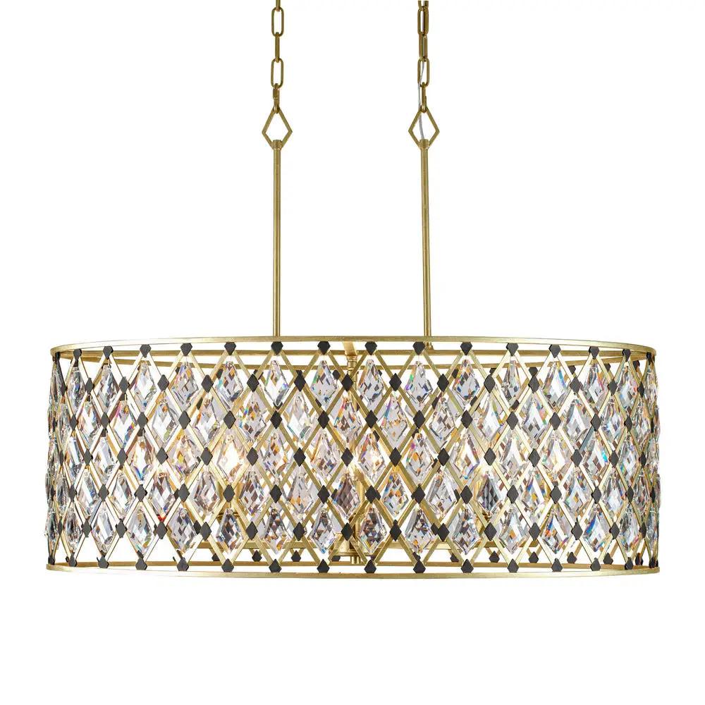 Varaluz Windsor 8-Light Oval Crystal Linear Pendant by Varaluz