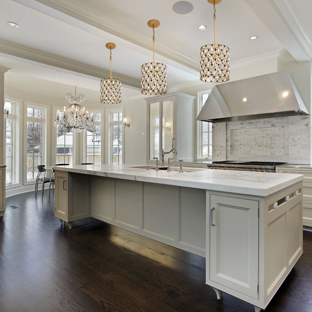 french gold/matte black pendant light