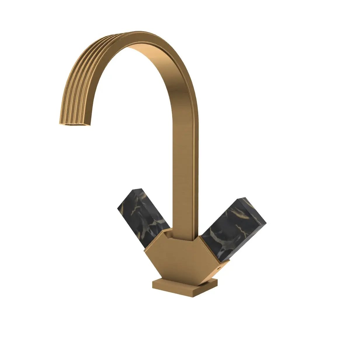 Aquabrass Tosca Single Hole 2 Handles Lavatory Faucet by Aquabrass