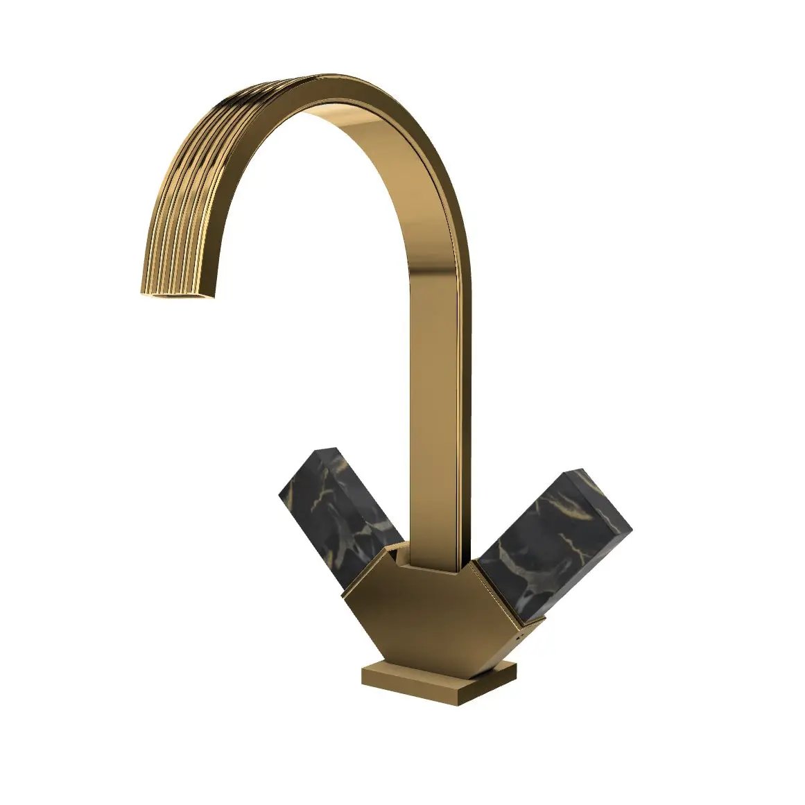 Aquabrass Tosca Single Hole 2 Handles Lavatory Faucet by Aquabrass