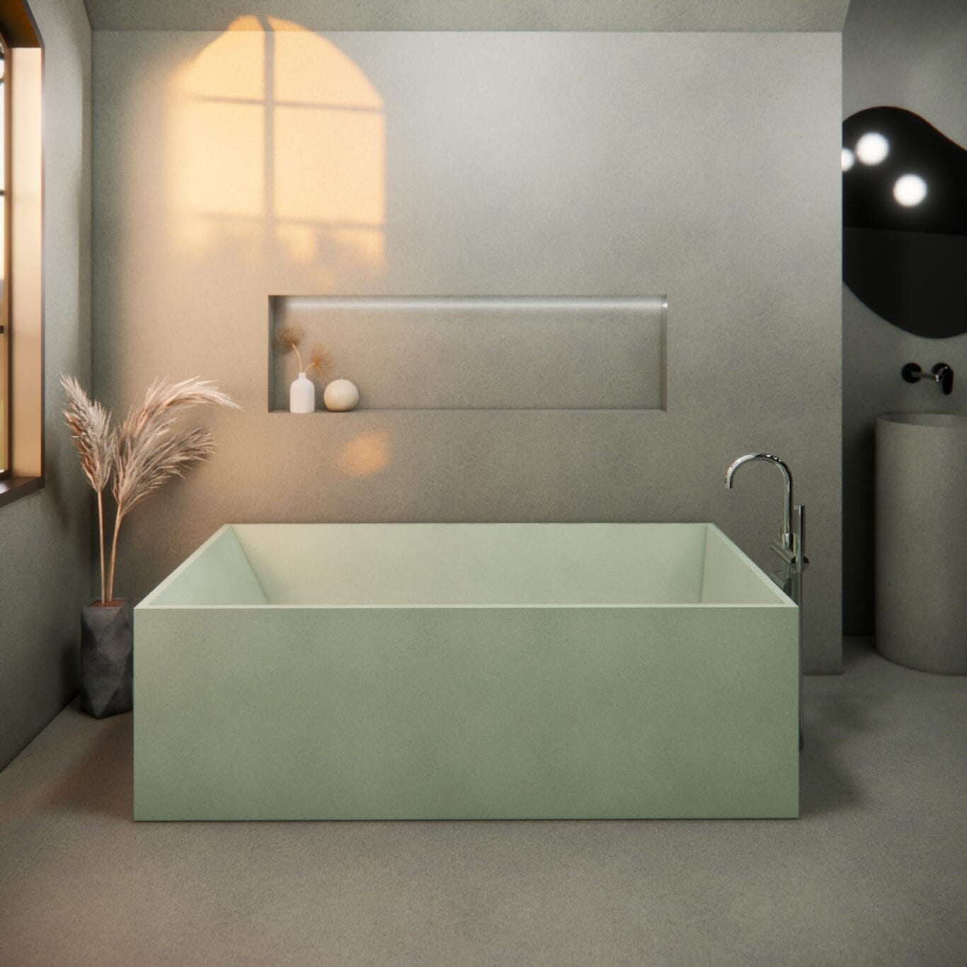 Balux Brek 72 Rectangular Concrete Freestanding Bathtub