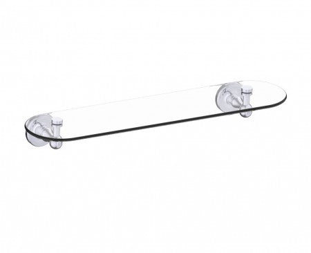 polished chrome glass shelf