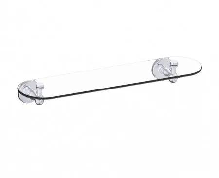 polished chrome glass shelf