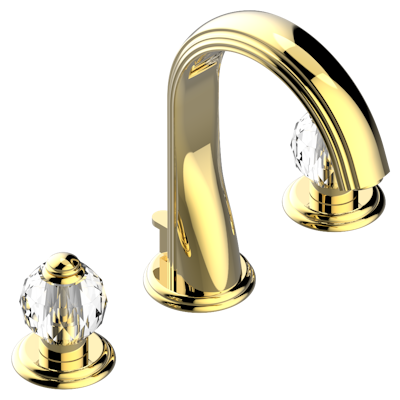 THG Paris Mandarine Cristallia Diamant Widespread Lavatory Set with Drain by THG Paris