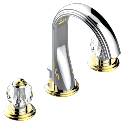 THG Paris Mandarine Cristallia Diamant Widespread Lavatory Set with Drain by THG Paris