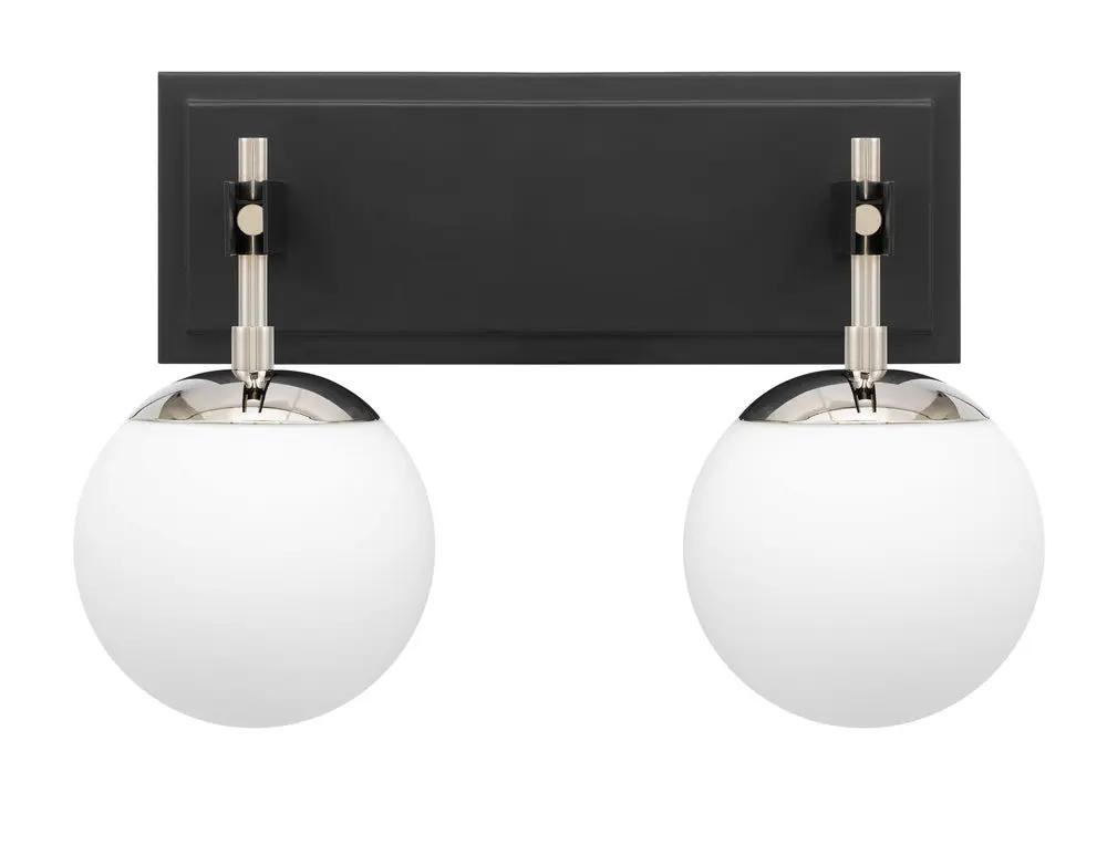 black/polished nickel wall mount light