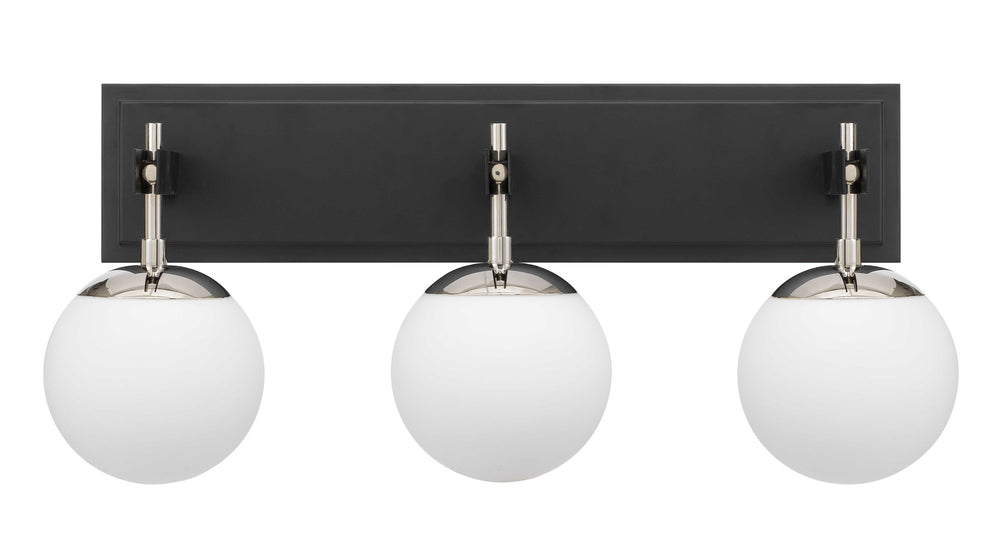 black/polished nickel wall mount light