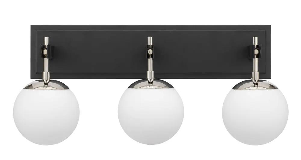 black/polished nickel wall mount light