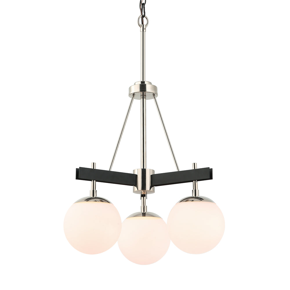black/polished nickel chandelier