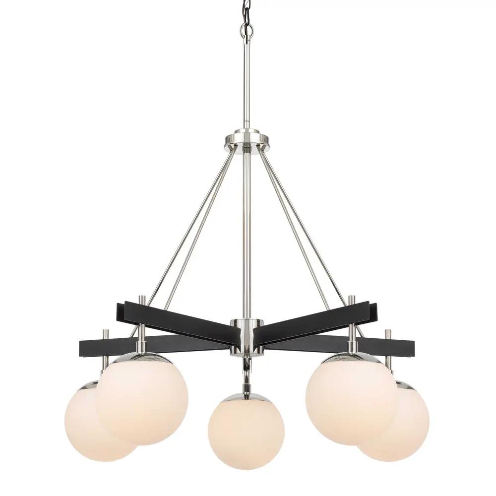 black/polished nickel chandelier