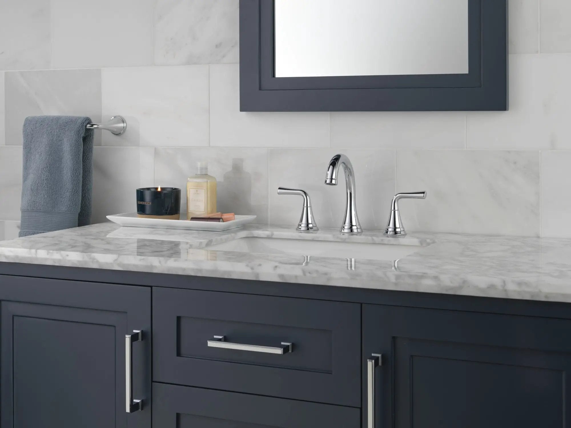 chrome bathroom faucet