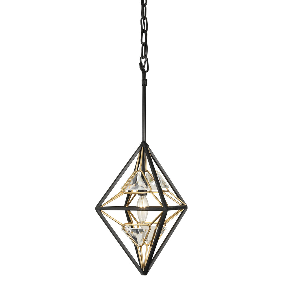 matte black/french gold pendant light