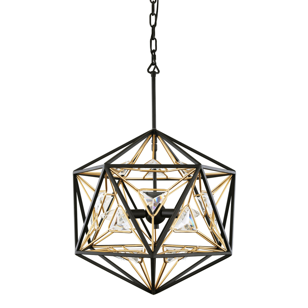 matte black/french gold pendant light