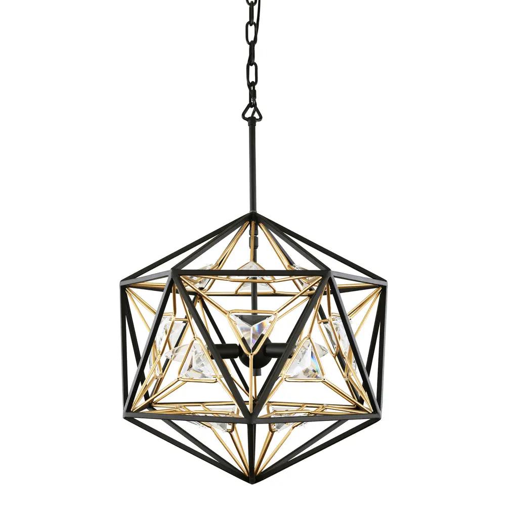 matte black/french gold pendant light