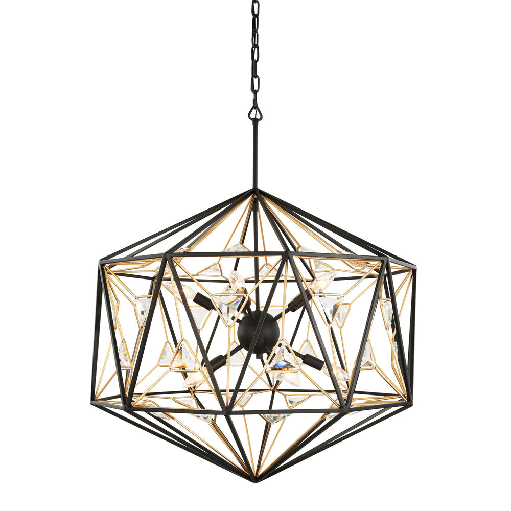 matte black/french gold pendant light