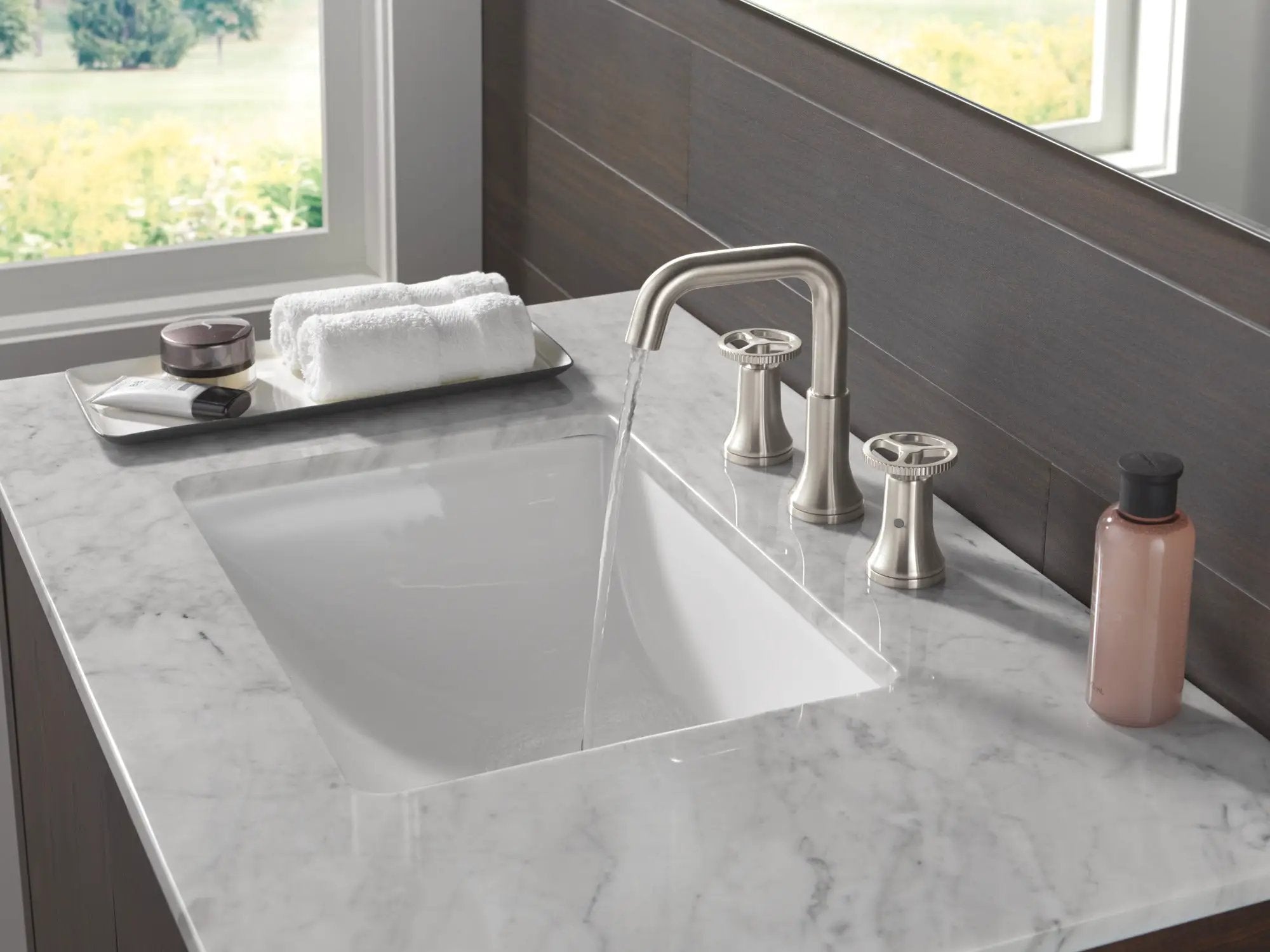 stainless bathroom faucet