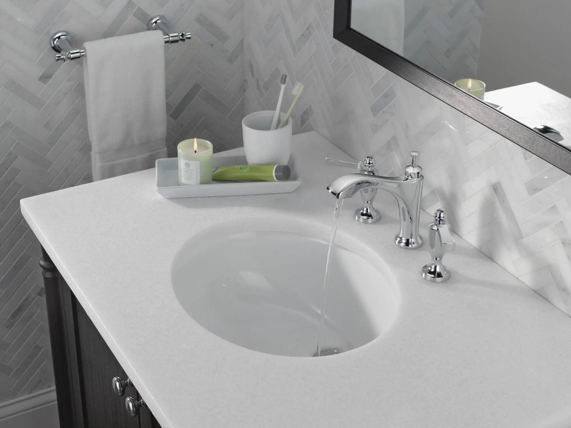 chrome bathroom faucet