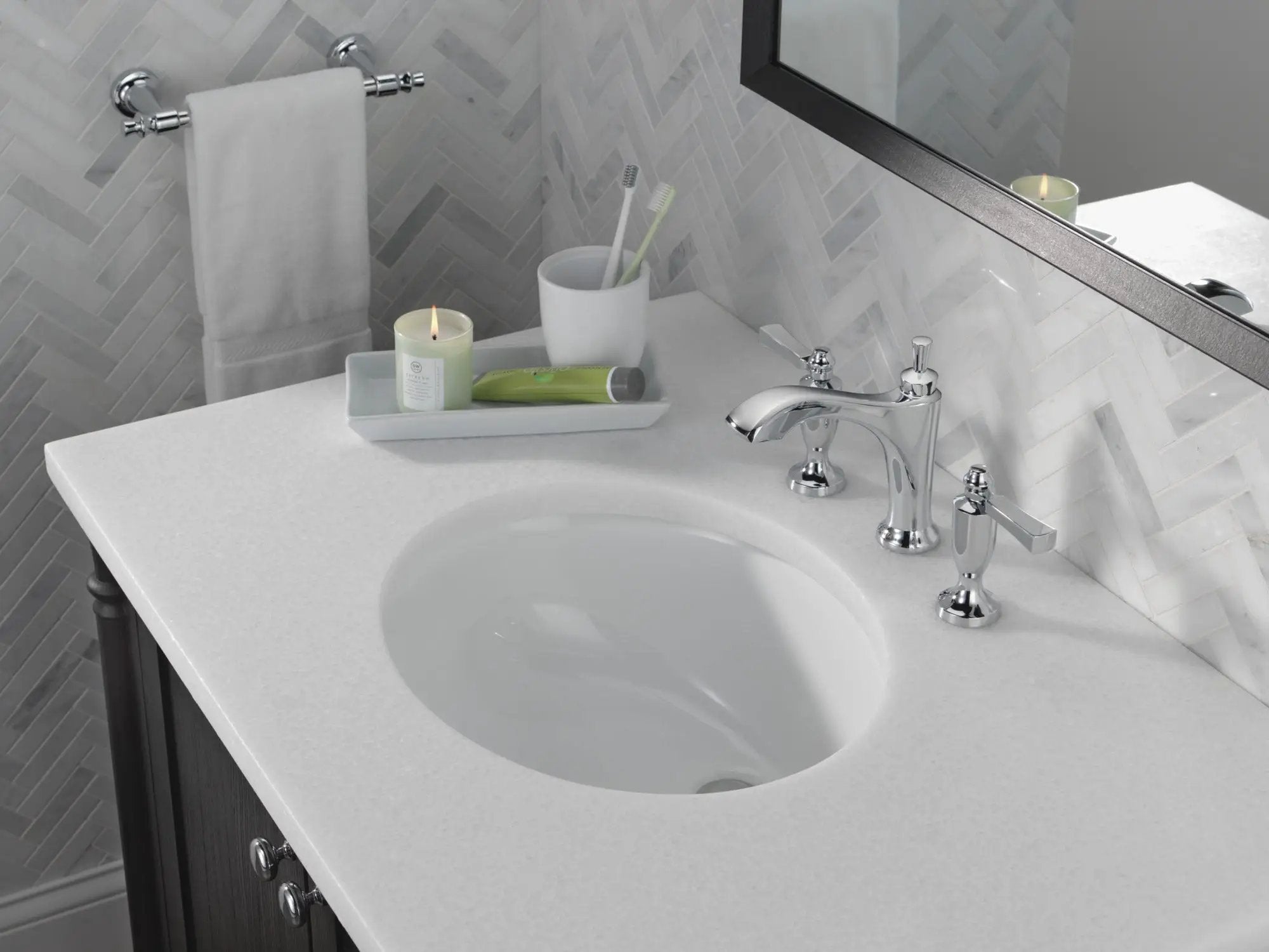 chrome bathroom faucet