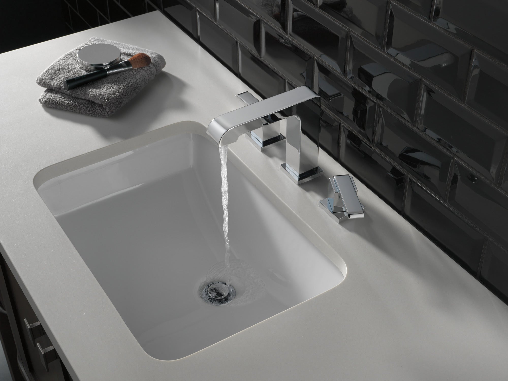 chrome bathroom faucet