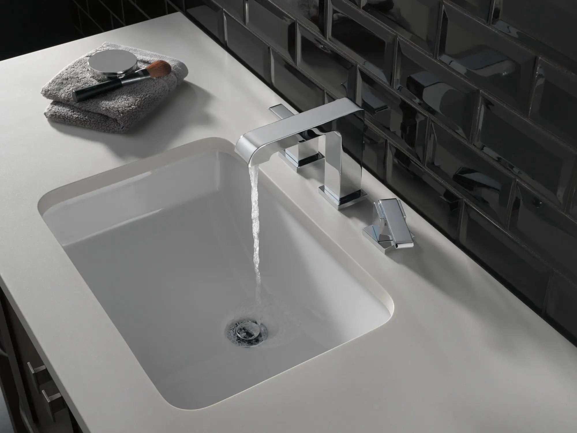 chrome bathroom faucet
