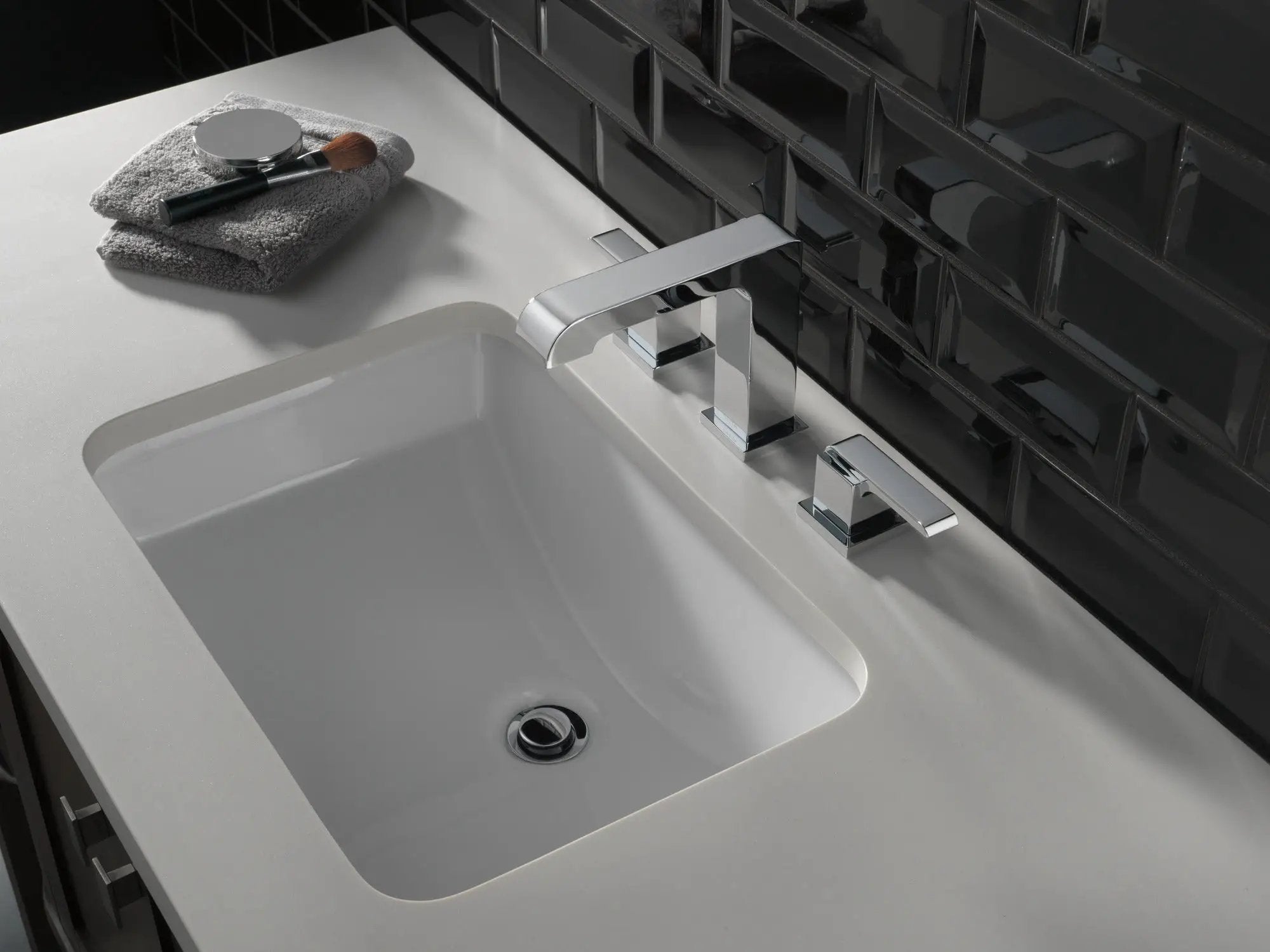 chrome bathroom faucet