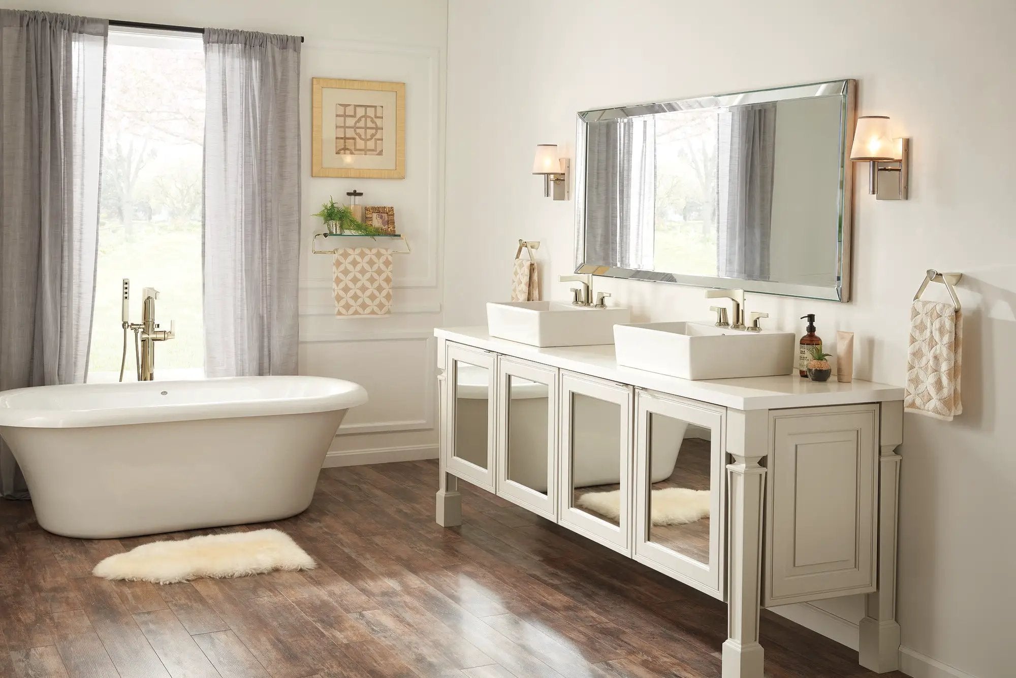 polished nickel bathroom faucet