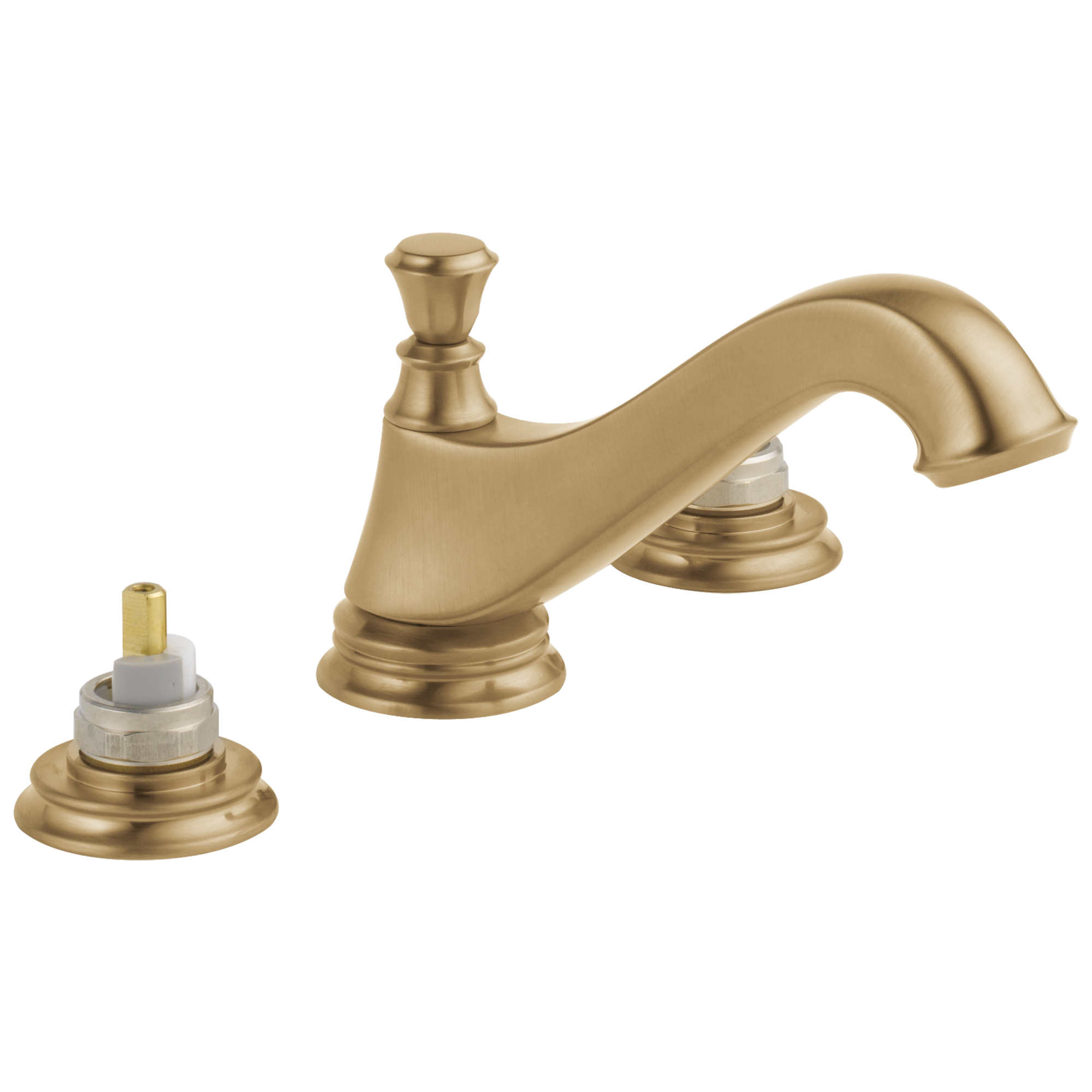 Delta Cassidy Two Handle Widespread Bathroom Faucet - Low Arc Spout - Less Handles by Delta